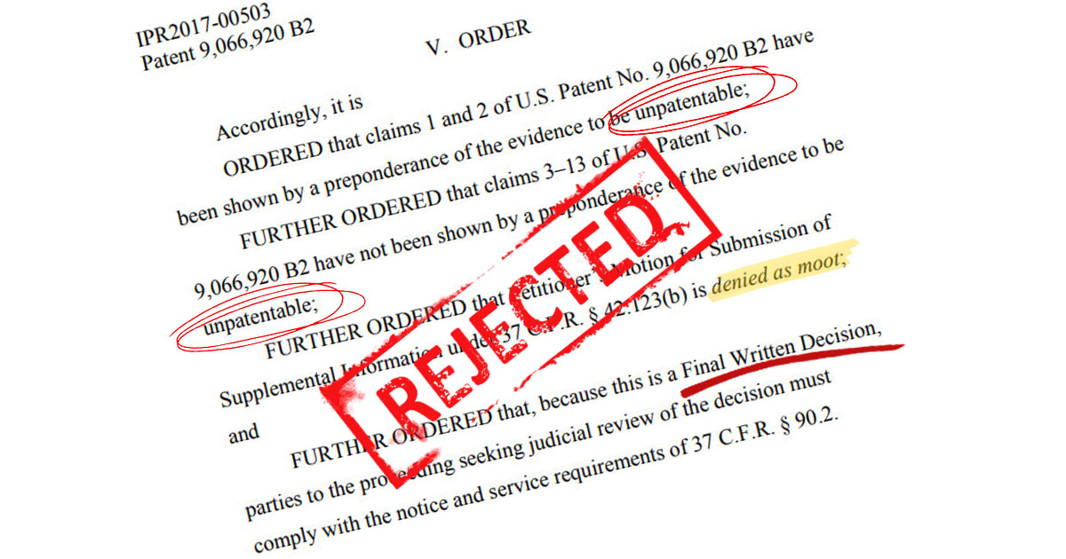 gwpharma patent denied2 1